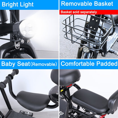 Adult Electric Scooter with Seat - 500W 36V Motor, 20-Mile Range & 18.75 MPH, Adjustable Height & Suspension, Front Brake System, 250 lbs Capacity, 50Hz/60Hz Motor Speeds, Global Voltage 100-240V, Global Plug Compatibility, B