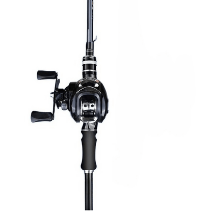 Black Fishing Rod Set - Carbon Fiber Rod and Aluminum Alloy Fishing Reel Combo - 64.96/ 70.86 Inches - 7.2:1 Speed Ratio - Fast Fish Retrieval - Super Strong Braking Force - A Great Gift for Outdoor Fishing Enthusiasts, Light