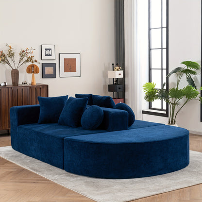 Modular Foam Sofa - No Assembly Required, Easy to Move, Modern Fabric Sofa with No Frame, Deep-Seated Design, Plush Cushions, Memory Foam Filling