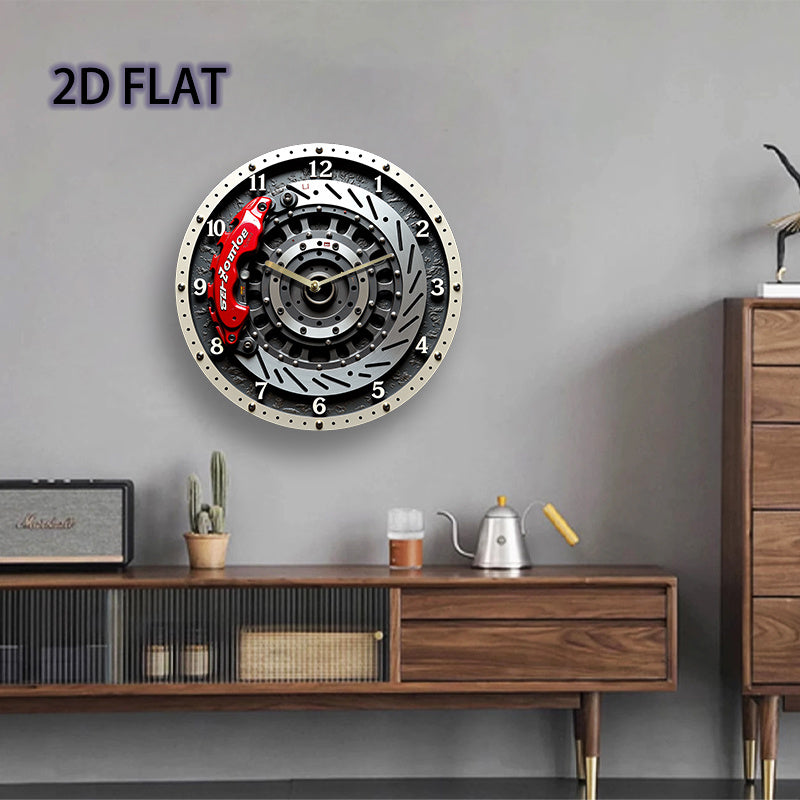 1pc 12-Inch Silent Non-Ticking Racing Brake Disc Wall Clock - Modern Motorsport Decor with Red Brake Disc Design, Quartz Movement, Acrylic Construction - for Living Room, Garage, Office, for Man Cave - Perfect Racing Car Enth