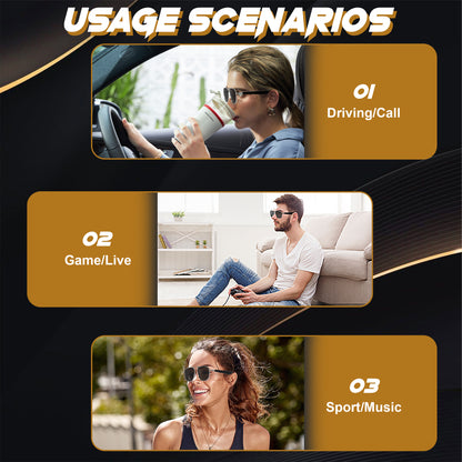 5.3 wireless glasses headset, sunglasses sports, smart wireless glasses, sports glasses, wireless calls, music playback, pilot sports glasses, cycling glasses wireless headset, sports outdoor cycling glasses, suitable for men