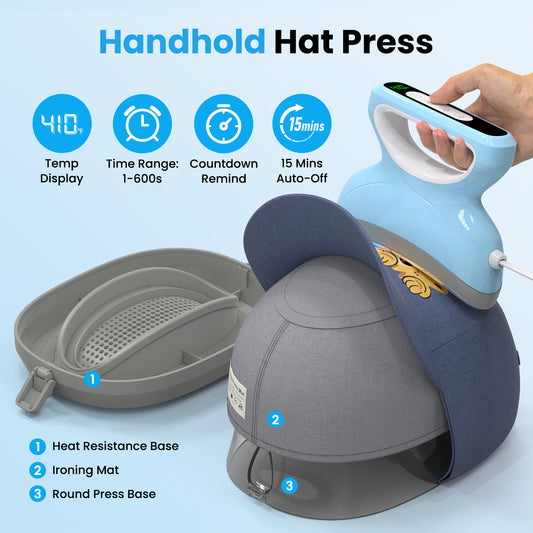 Pressnova Hat Heat Press Machine- 10 Scenarios Available Hat Heat Transfer Machine(Suitable for Hats/Caps), Supports Heat Transfer Film, Sublimation Transfer, And Hat Heat Press Equipment for DIY Design Projects