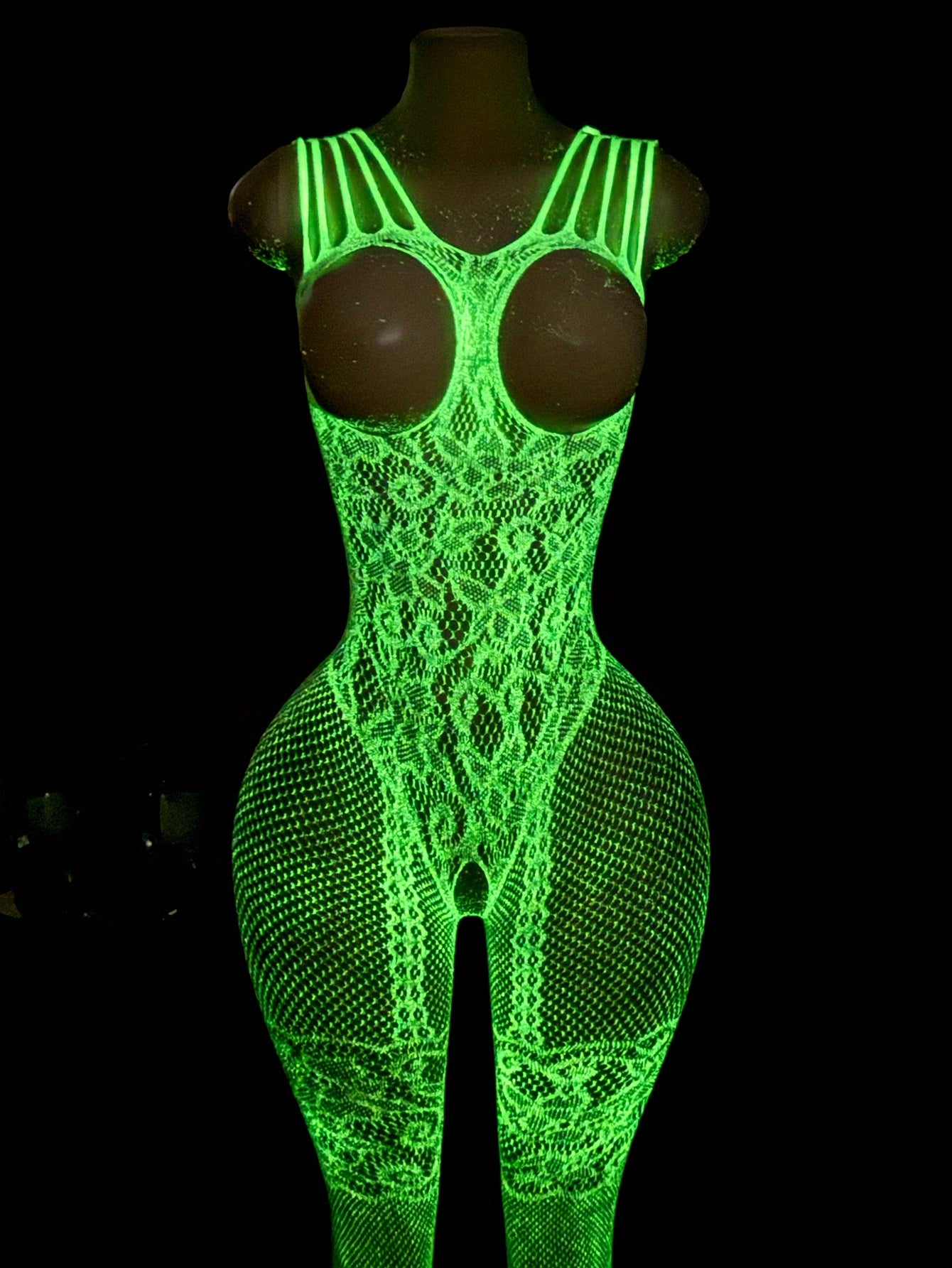 Sexy Lingerie, Glow-in-the-Dark Women'S Erotic Onesies, Onesies, Suspender Cut-Out Onesies, Hot Slim Onesies, Seduction Clothes on Bed, Passion Robes