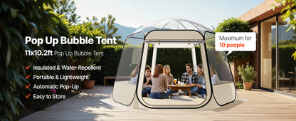 SucceBuy Pop up Bubble Tent Waterproof & UV-Resistant Clear Camping Tent Shelter Outdoor Garden Dome Igloo Tents with Windows