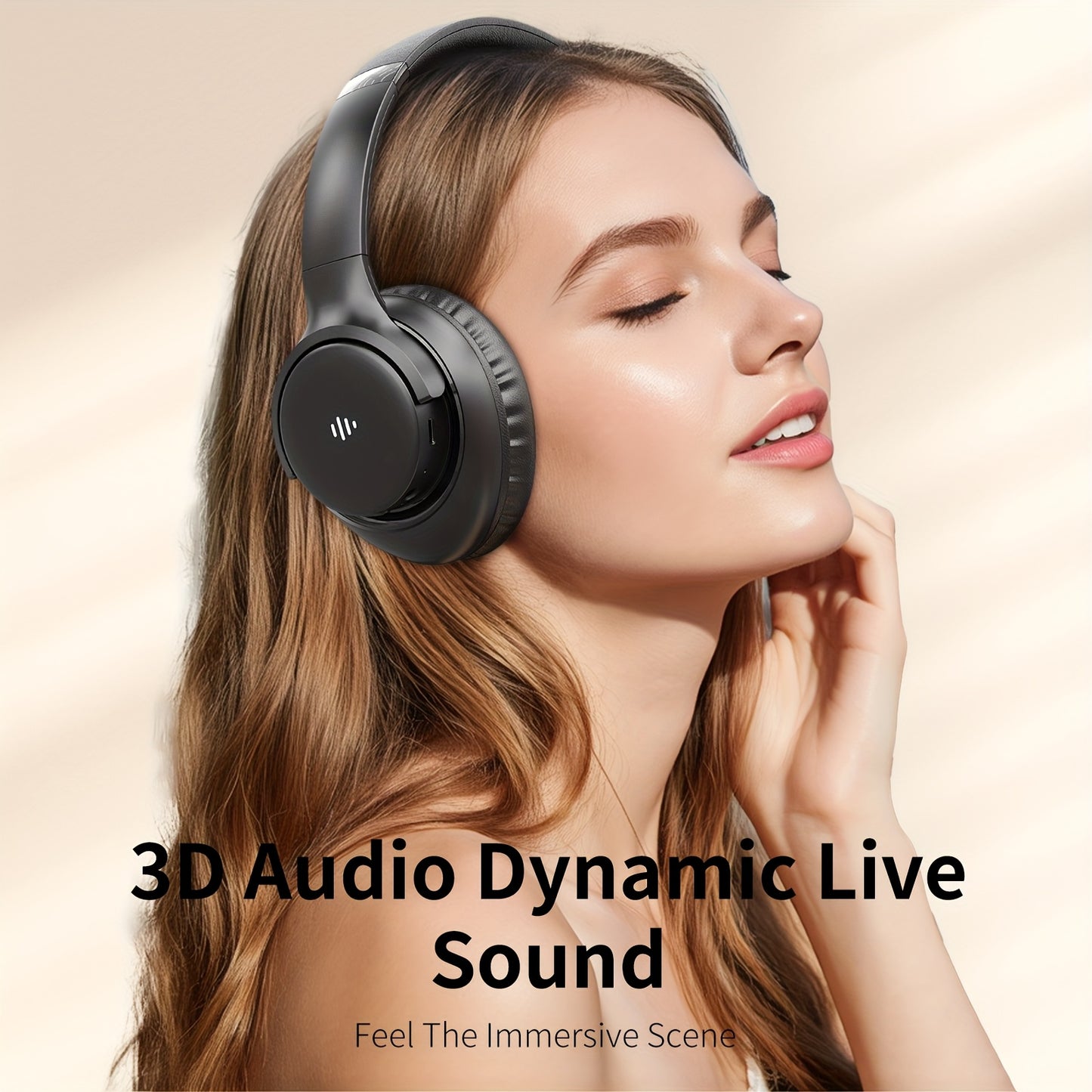 Wireless Noise Cancelling Headphones, Wireless Earbuds With Deep Bass, HiFi Stereo Sound Low Latency, Lightweight Foldable Headphones With Built-in Microphone, For Work Laptops, Mobile Phones, On-head Gaming Headphones, Compa