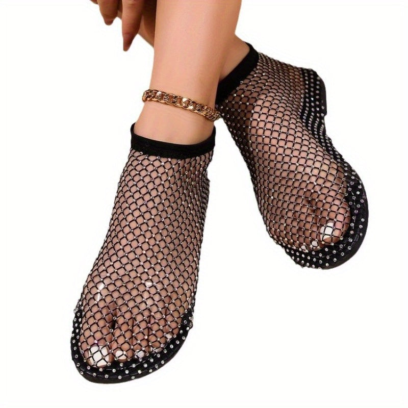 Women'S Glittery Open-Toe Sandals - Slip-On Party Shoes with Cushioned Insole, Slip-Resistant Sole - Beige/ for Beach, Formal Events, Casual Attire - Easy-Clean PVC Upper & EVA Outsole Flat Sandals, Women Shoe Wide Fit, Wide