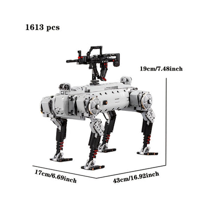 1613+pcs Large-Scale Advanced Tech Robot Dog Building Set with Movable Arms & Legs, ABS Model Kit for s &, Realistic Walking/Posing Robot, Chibi-Style Collectible Gift (Grey/Black) - Compatible with Chibi Figures
