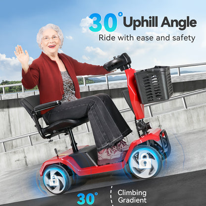 300lbs Super Load 4-wheel Electric Scooter, Foldable for Easy Storage, 15-mile Range Meets Daily Trips, 250W Motors Powerful, Climbs Easily, Front Practical Basket, Eases Shopping & Commuting, A Great Life Helper