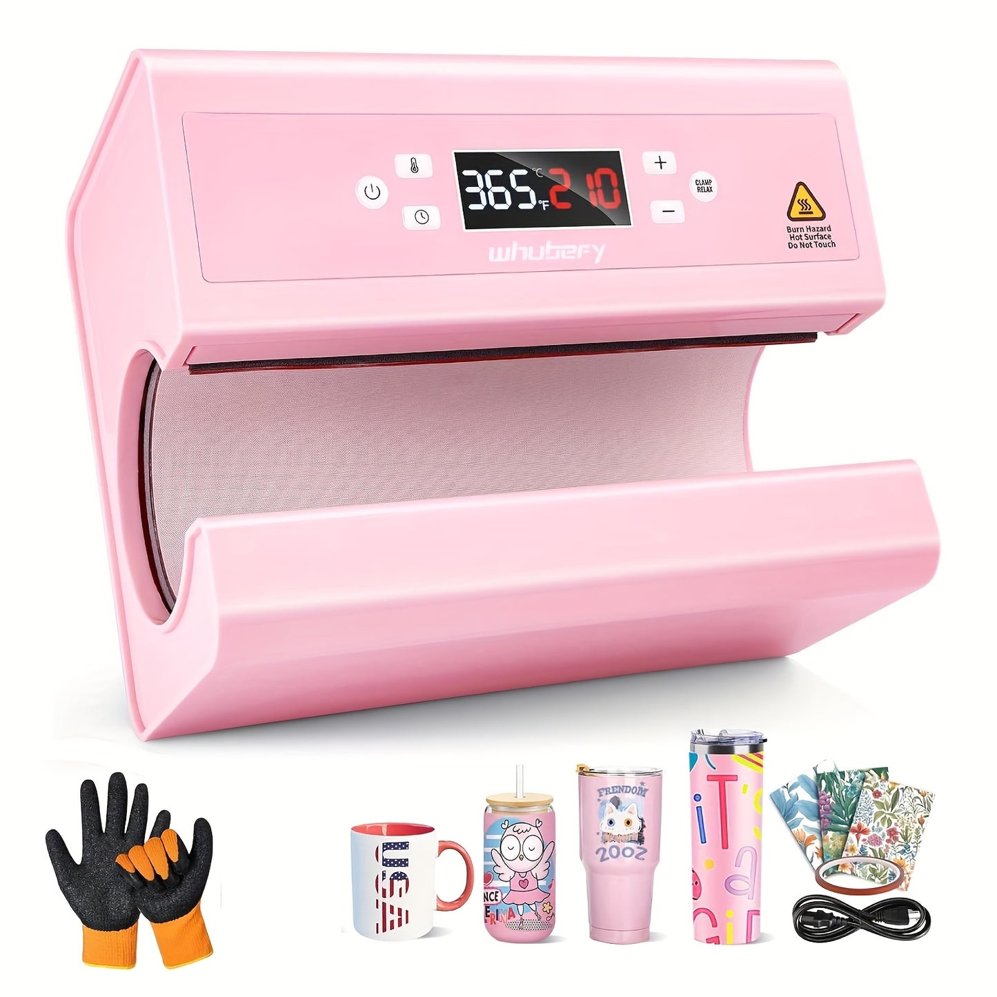 Auto Tumbler Heat Press Machine 30oz Mug Press Automatic Rotation Full Print, Temp & Time Setting, Cup Transfer Machine for 11-30oz Ceramic, Glass, with Sublimation Papers, Heat Tape & Gloves