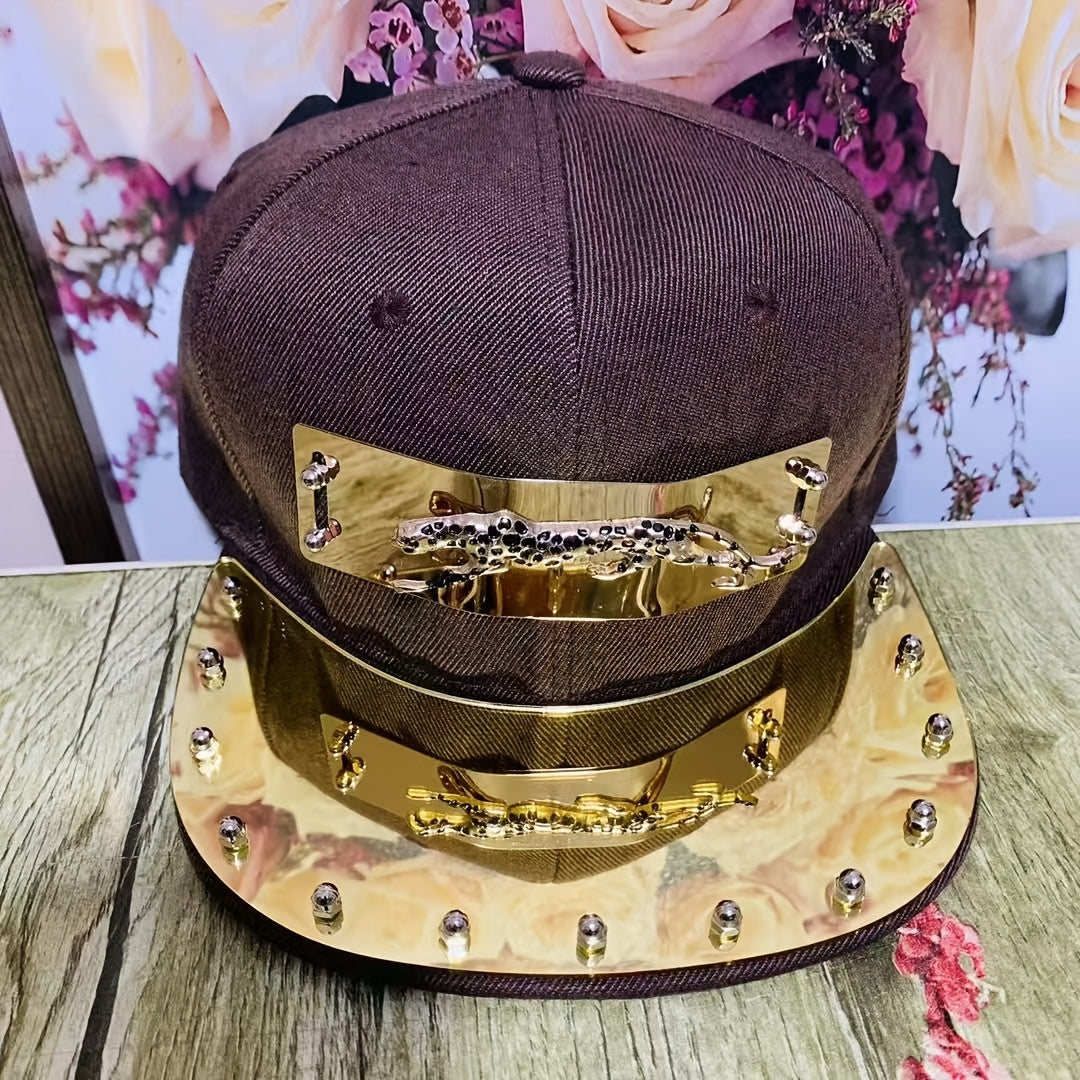 1pc Men'S Fashion Hip-Hop Street Dance Performance Baseball Cap - Casual Style, 100% Polyester, Lightweight, Animal Print, Non-Stretch Fabric - For Men - Suitable for Streetwear, Dance, Casual Occasions - Perfect Gift for Fas