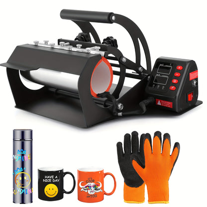 Roller Hot Press, 30oz 20oz 16oz Sublimation Ultra-thin Roller Cup Hot Press, DIY Heat Transfer Vinyl, with LCD Screen Display And Temperature Time Control, Can Be DIY Gifts