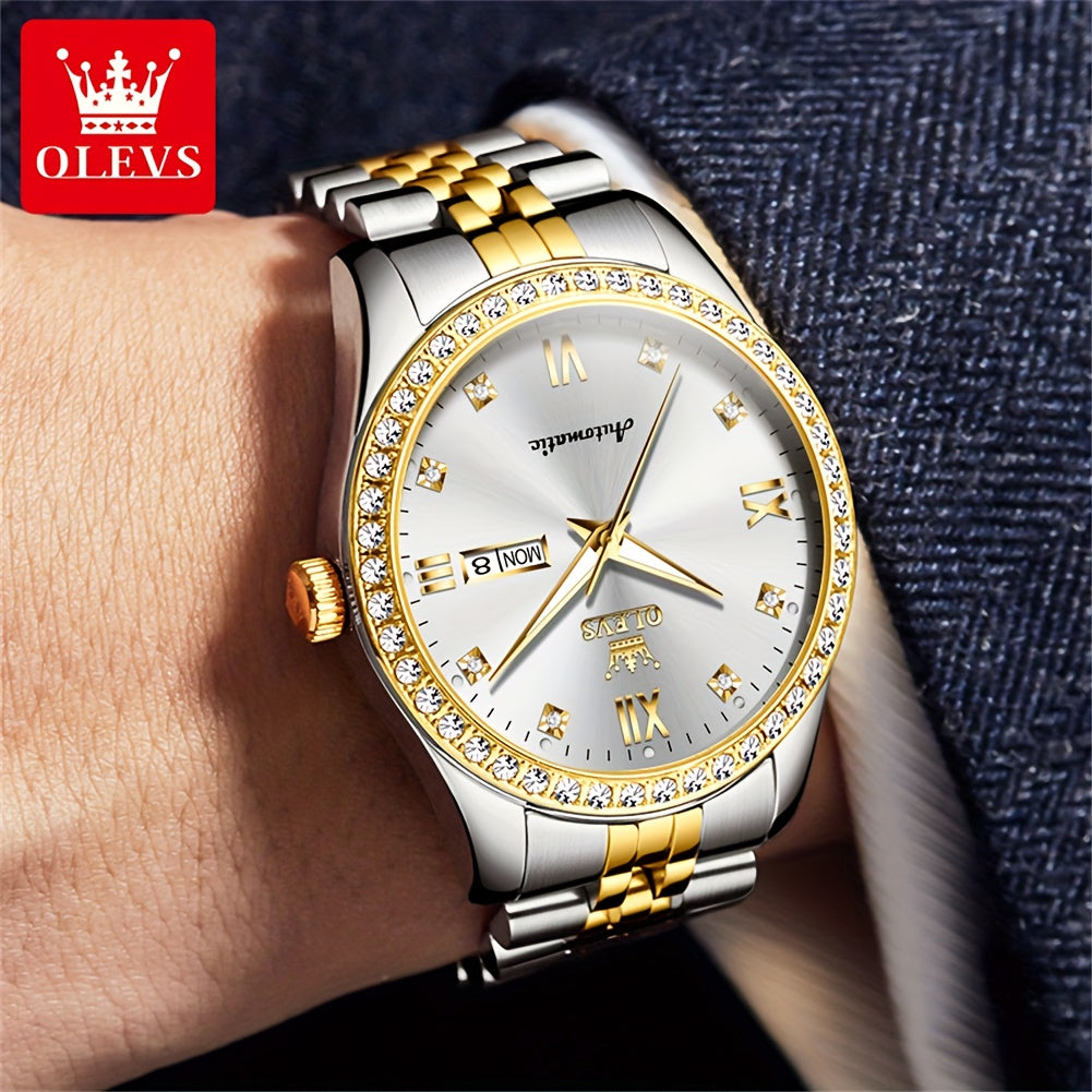 OLEVS New Casual Fashion Stainless Steel Automatic Mechanical Watches for Men Top Brand Luxury Original Business Men's Wrist Watches Classic High Quality Best Selling Men's Watches, Automatic Watches For Men, Automatic Watche