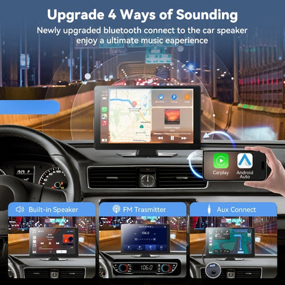 9'' 1080P Carplay Touch Screen | Double Car Stereo, Radio, Mp5 Player, Car Audio Receivers, Supports Mirror Link, Hands Free Call, Bt/Fm/Wireless Remote, Tf/Usb/Aux With Ir Remote Control, Universally Applicable, Usb Charging