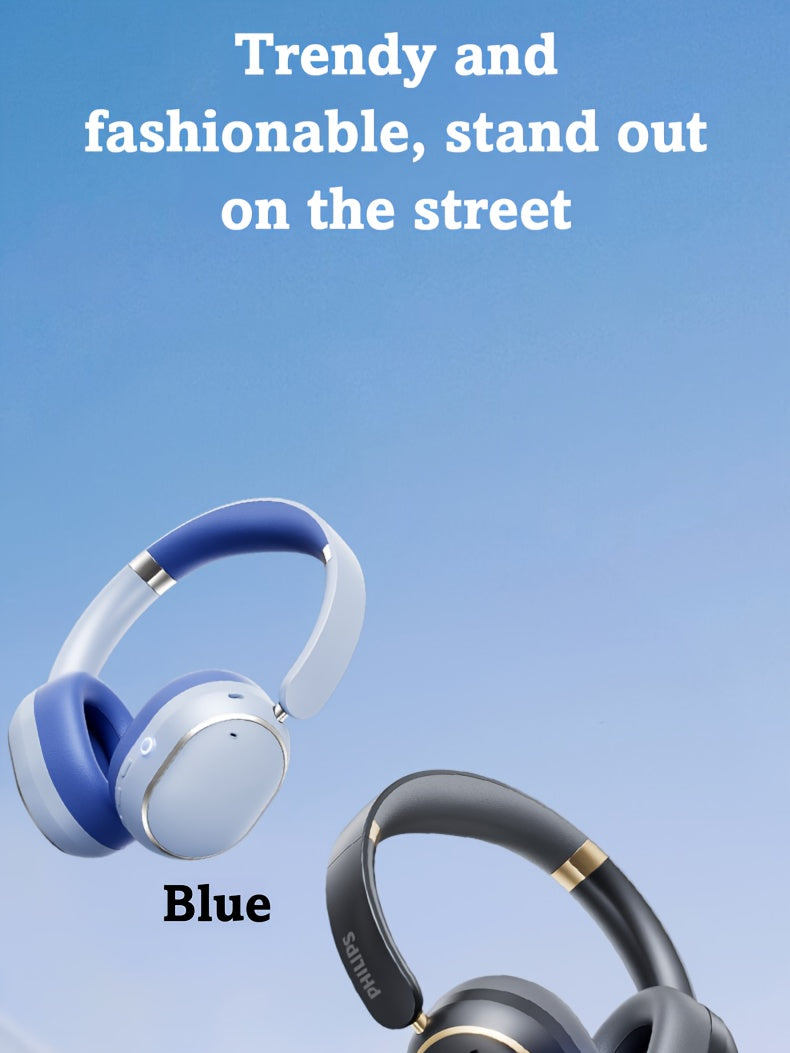 [ANC Wireless Headphones] Philips Wireless Bluetooth Headphones with ANC Hybrid Active Noise Cancelling | Over-Ear HiFi Surround Sound, 80 Hours Playtime, Five ENC Noise Cancelling, for iPhone and Android