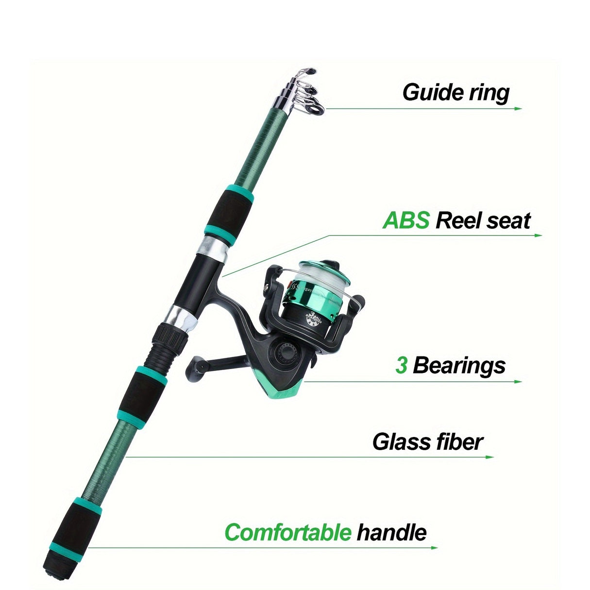 Sougayilang Fishing Rod Combo Set, 1.8m Telescopic Sea Fishing Pole With Reel, Line, Lures & Accessories For Beginners