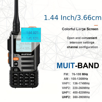 1/2 Packs Baofeng UV-K6 Walkie Talkie Air Band Radio TYPE-C K6 Charge 2600mAh UHF VHF DTMF FM NOAA Wireless Frequency Two Way Radio