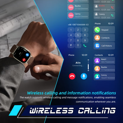 Sports Extra Large Screen GPS Smart Watch, 2.01-inch Outdoor Multifunctional, LED Flashlight, Compass, Barometer, High Quality, HD Wireless Calling, Message Synchronization Reminder, Health Monitoring, Sleep Monitoring, 100+