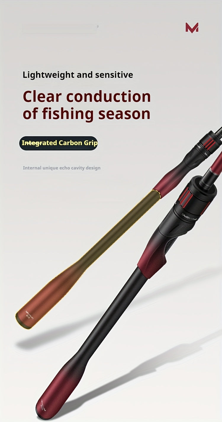Commander Ambidextrous Carbon Fiber Baitcast Fishing Rod and Reel Combo, Extra Light Medium Fast Action, Ideal for Easter, Independence Day, Christmas, New Year, Grandparents Day Gifts