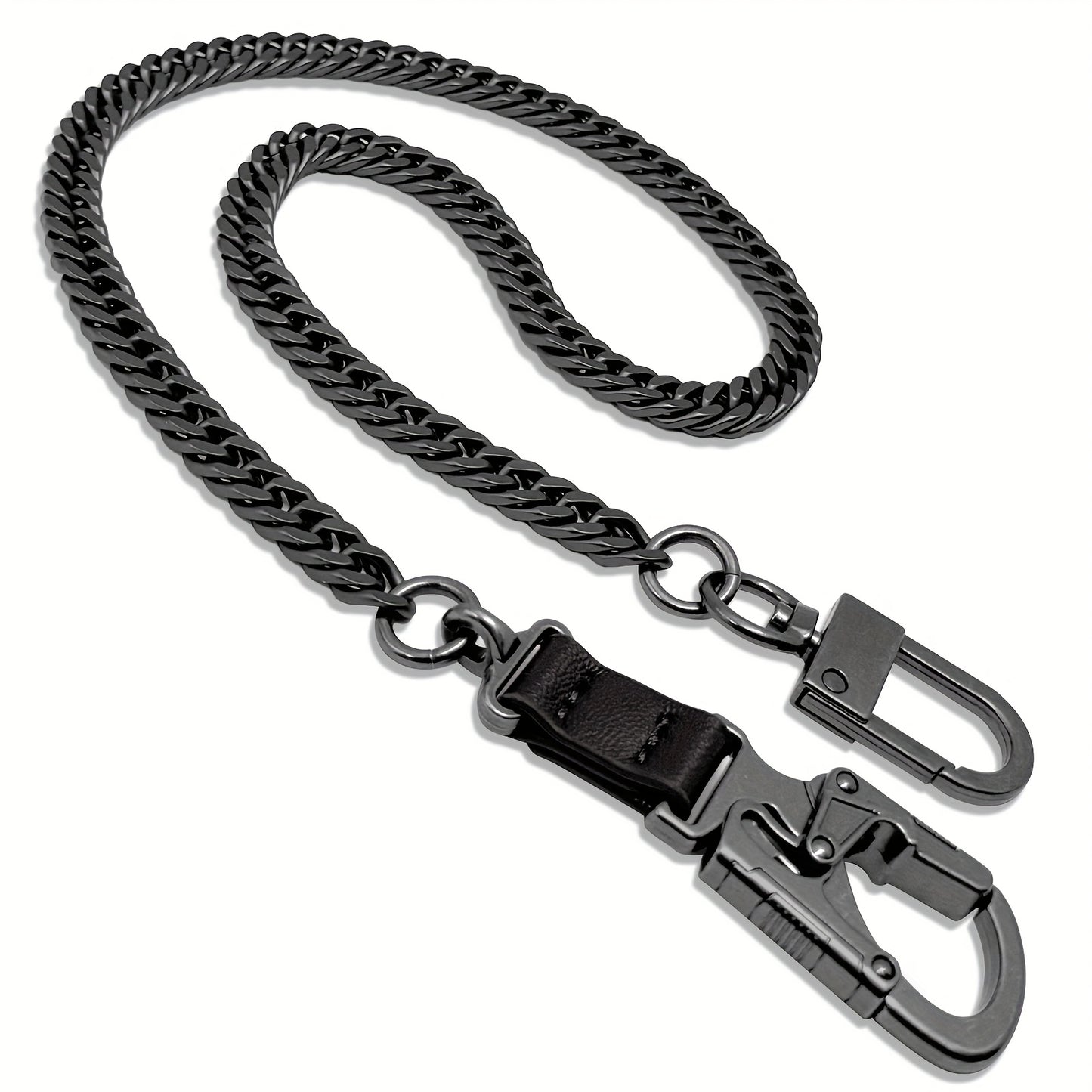 Ahiller Business Style Wallet Chain, Hip Hop Style Keychain - Dual Lock Security Design, Outdoor Camping, Traveling Accessory for Motorcycle/Daily Use with Scratch Resistant Coating, Men's EDC Carrying Gear Chain, Perfect Gif