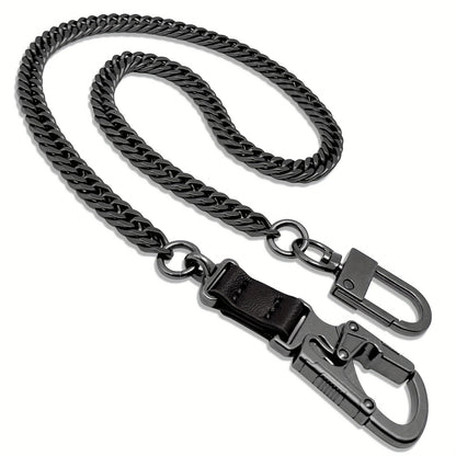 Ahiller Business Style Wallet Chain, Hip Hop Style Keychain - Dual Lock Security Design, Outdoor Camping, Traveling Accessory for Motorcycle/Daily Use with Scratch Resistant Coating, Men's EDC Carrying Gear Chain, Perfect Gif