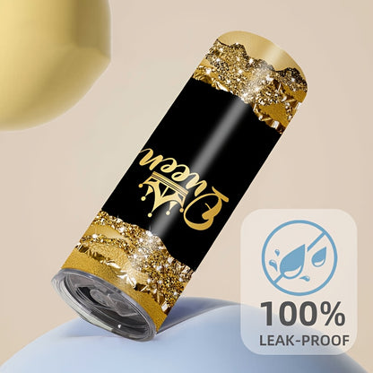 1pc 20oz Queen Pattern Vacuum Insulated Stainless Steel Tumbler | Portable with Lid, Ideal for Home and Travel, Hand Wash Only, 304 Stainless Steel