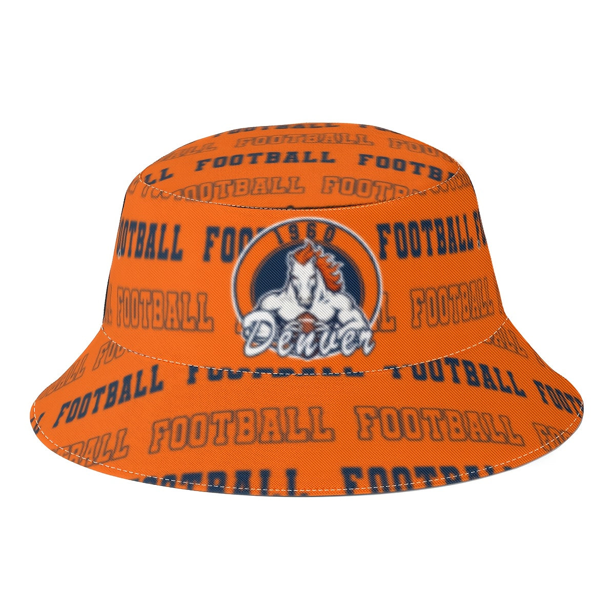 Lightweight And Casual Reversible Sun Hat Featuring Denver Football Print, Perfect for Fans And Suitable for Outdoor Activities Like Fishing, Hiking, And Camping