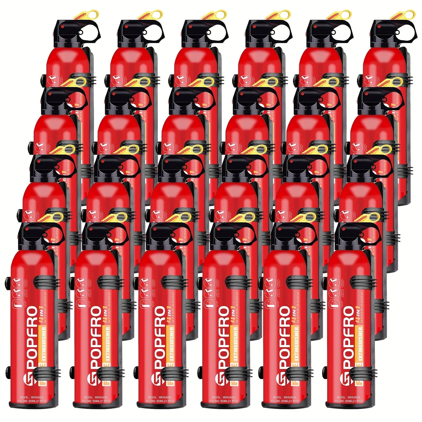 Portable Fire Extinguisher 4-in-1 Multi-Class (A//C/F) - Heavy-Duty Compact Firefighter for Home, Car, Kitchen & Garage - Non-Toxic & Pets, Easy-Clean Agent, Wall-Mountable with CE/EN-1869 (No Water Storage