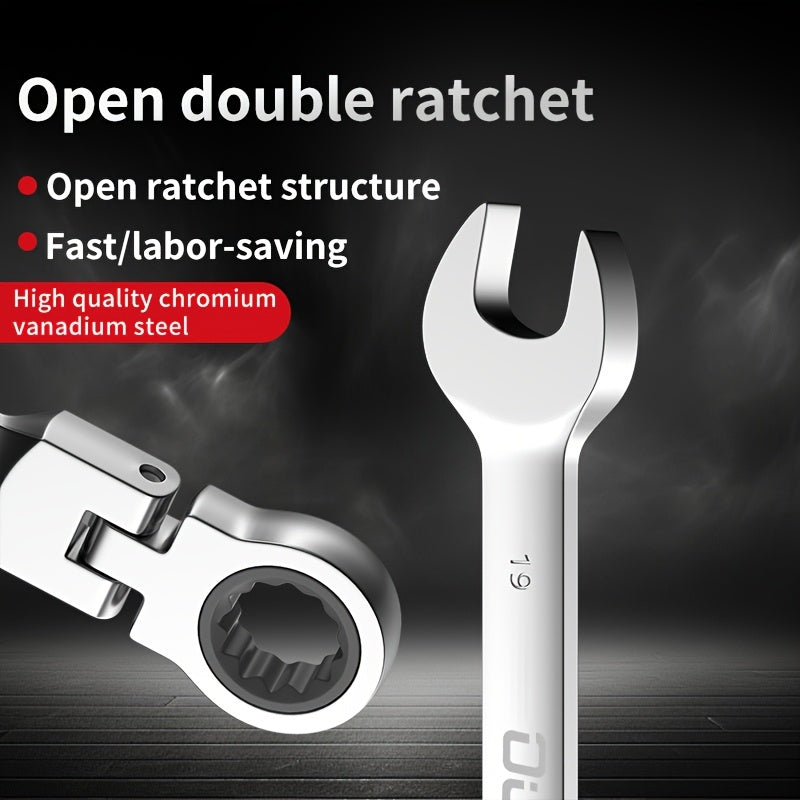 6-14pcs Professional Adjustable Ratchet Wrench Set With Storage Bag -6-24mm Durable CR-V Telescopic Head Socket Wrench Set, Suitable For Automobile, Home And Bicycle Maintenance-compact Heavy Machinery Tools.