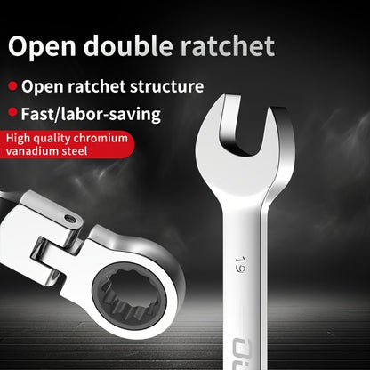 6-14pcs Professional Adjustable Ratchet Wrench Set With Storage Bag -6-24mm Durable CR-V Telescopic Head Socket Wrench Set, Suitable For Automobile, Home And Bicycle Maintenance-compact Heavy Machinery Tools.