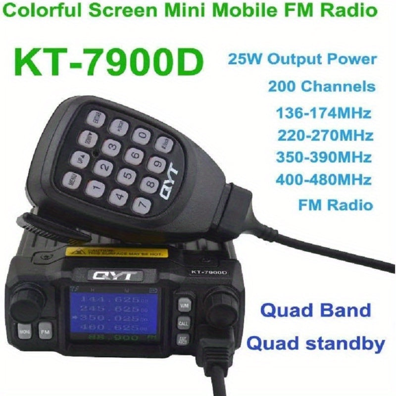 QYT KT-7900D Mini Mobile Radio KT7900D 25W Quad Band Quad Standby Car Radio Walkie Talkie