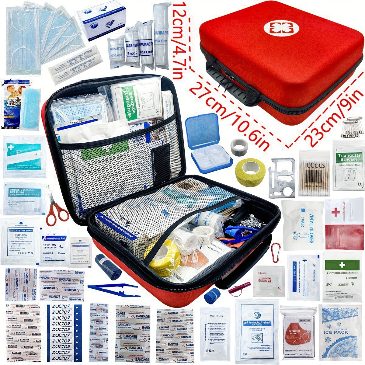 344/738/1030pcs In One Multifunctional Portable Emergency Kit, Suitable for Family, School, Car, Travel, Outdoor Exploration, Essential for Preventing Emergencies, And The Thoughtful First Choice Gift for Family And Friends!