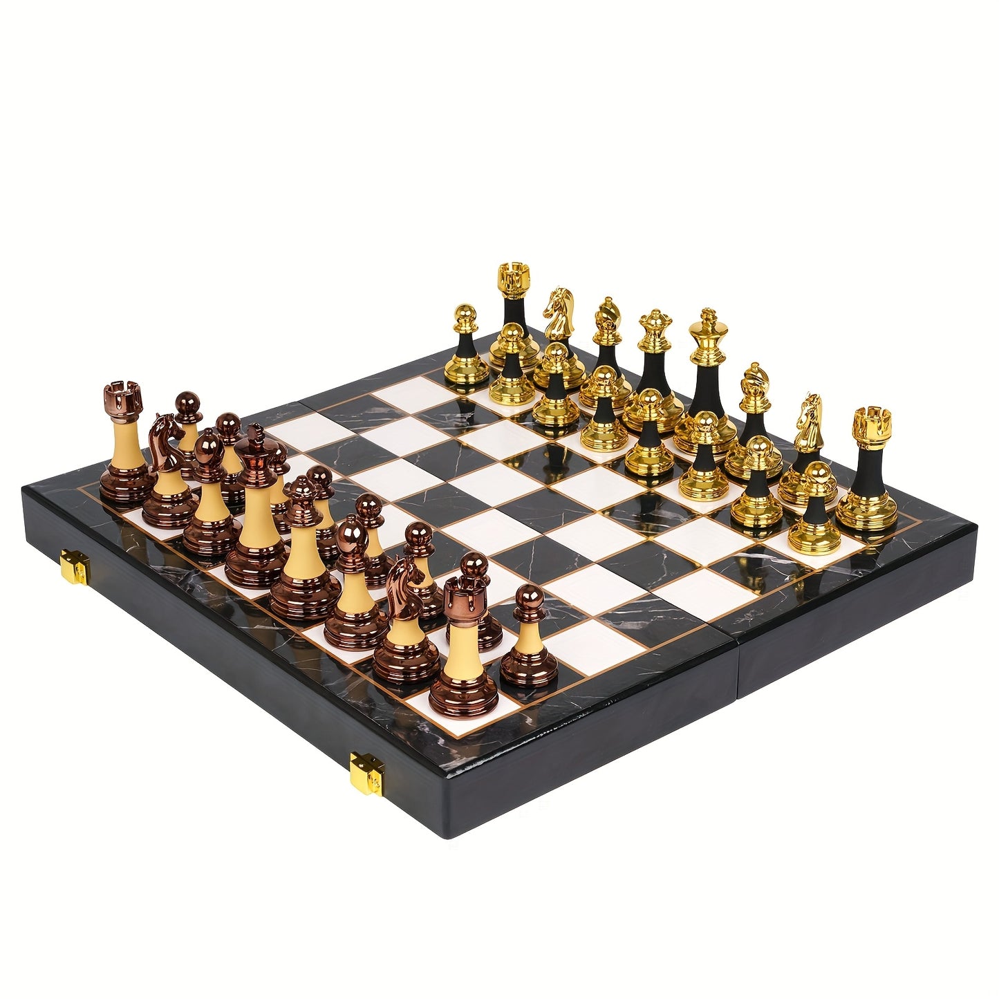 15" Acrylic Chess Sets for Adults with Zinc Alloy + Acrylic Chess Pieces & PortableFolding Wooden Chess Board Travel Tournament Chess Set Strategy Board Game GiftChessmen