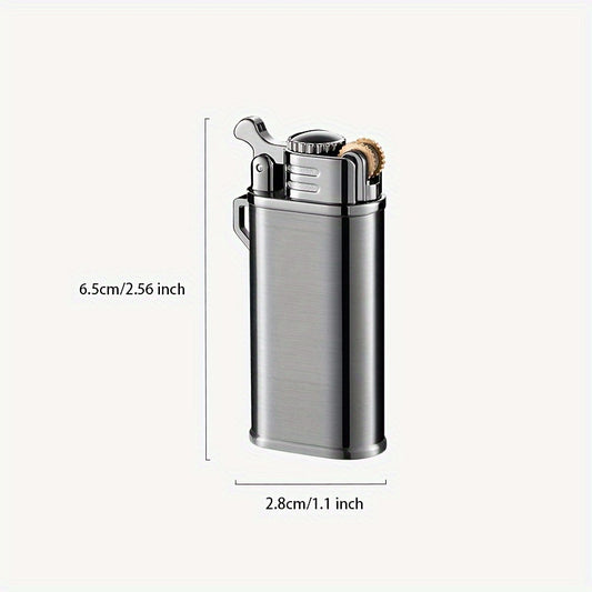 Butane Lighter, Ignition with Sanding Wheel, Refillable And Adjustable Windproof Lighter, Vintage Design, Torch Lighter, Compact And Portable, Perfect Gift for Men, Christmas Present, (Butane Not Included)