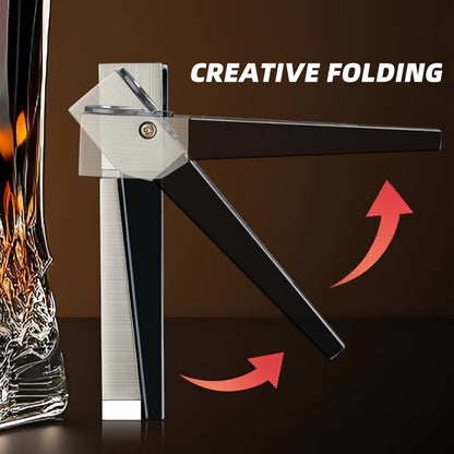 Buy One Get Four Free: 4-pack: 2-in-1 Retro Folding Pipe Lighter, Metal Portable Soft Flame Inflatable Lighter, One-piece Oblique Spray Butane Gas Lighter, Adjustable Flame, Gift for Boyfriend (excluding Butane Gas)