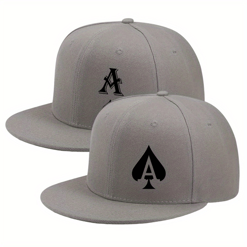 2D Flat - 2pcs A Letter Combination Style Unisex Fashion Hip-Hop Baseball Cap, Adjustable Size, Simple Casual Urban Style, Flat Brim Hat, Suitable for All Seasons, Unique Style