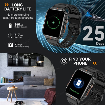 [SENBONO Smart Watch] SENBONO Smart Watch, 1.95 Inch TFT Screen, 240x296 Resolution, Wireless Call, Step Counter, Calories, Distance Fitness Tracker, Weather, Information Push, Alarm, DIY Watch Face, Rechargeable 340mAh Lithi