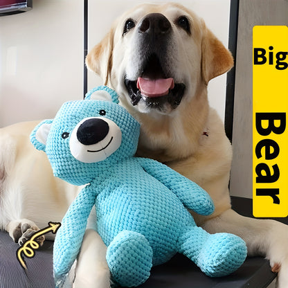 1pc Large Bear Design Dog Plush Toy, Pet Grinding Teeth Squeaky Toy, Durable Chew Toy For Dog Interactive Supply