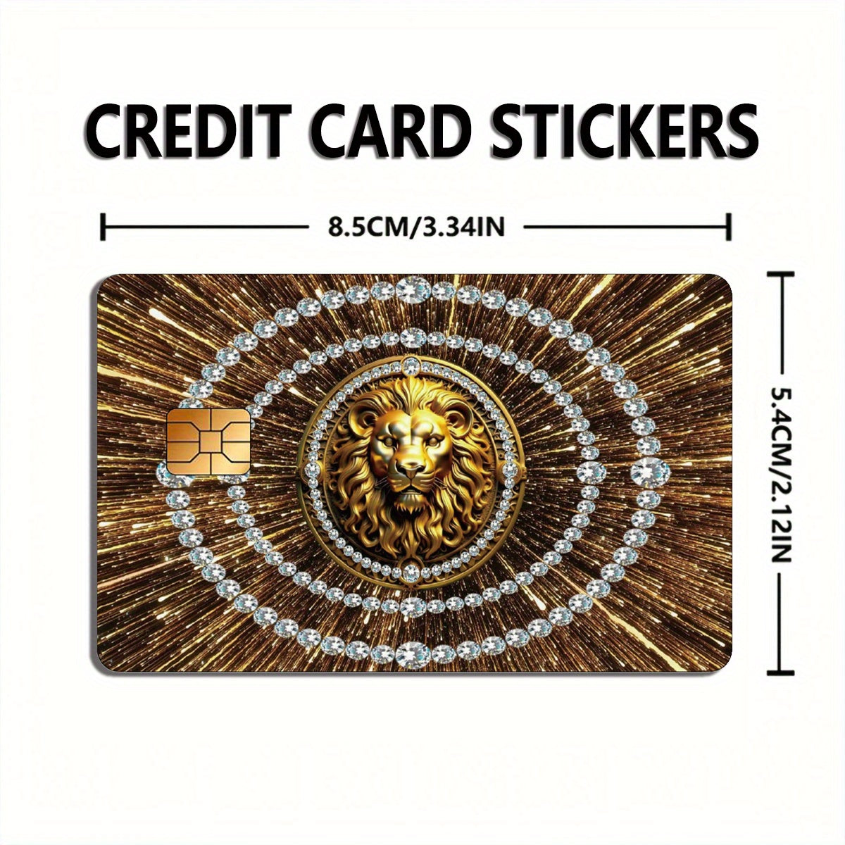 Luxurious Golden Lion Head Pattern Stickers, Including 4 Unique Designs, Durable Privacy Stickers Made of PVC Material, Suitable for Credit Cards, Transit Passes, Debit Cards, Keys, and More Uses, Protects Bank Cards, Perfect