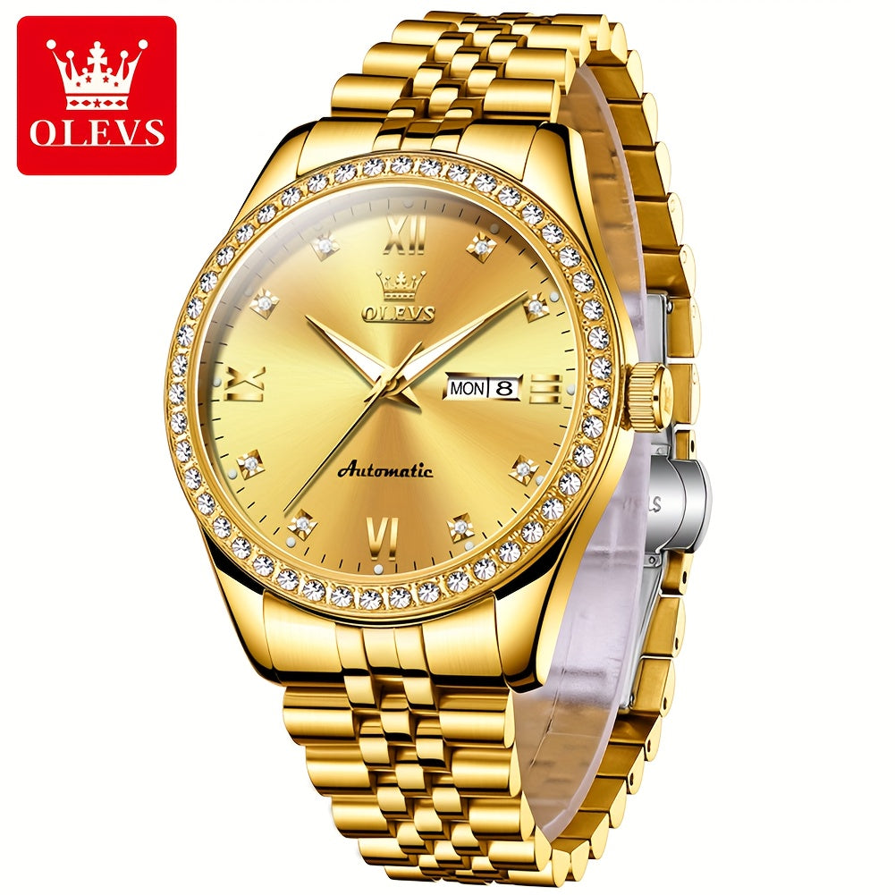 OLEVS New Casual Fashion Stainless Steel Automatic Mechanical Watches for Men Top Brand Luxury Original Business Men's Wrist Watches Classic High Quality Best Selling Men's Watches, Automatic Watches For Men, Automatic Watche