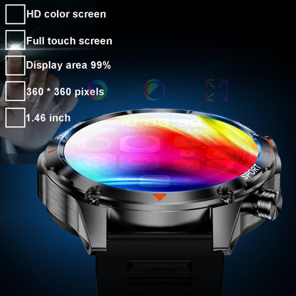 COIUSOR Smart Watch with 1000mAh Long Battery Life, High Quality, 1.46" HD Screen, Wireless 5.0, Built-in Flashlight, Wireless Calling, Step/Distance/Calorie Tracker, -like Navigation, Music Control & Smart Alarm - / Compatib
