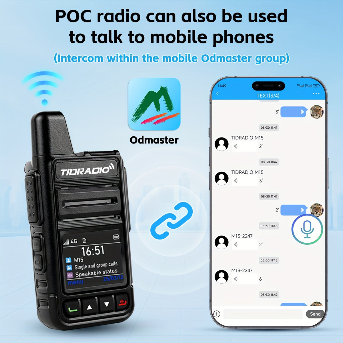 TIDRADIO Global Walkie Talkies 4G POC with Sim Cards, Long Distance 5000 Miles Rechargeable Nationwide Unlimited Range Two Way Radios & USB-C Battery (2 Pack)