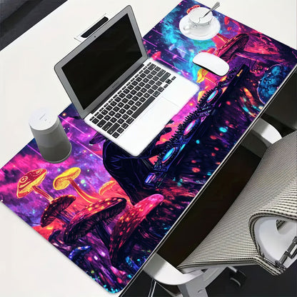 1pc Large Music DJ-Themed Gaming & Office Desk with Non-Slip Rubber Base, DJ Turntable & Vinyl Record Design Mouse Pad - Heavy-Duty Surface for PC/Laptop, Ideal Gift for DJs, Musicians, Birthday & Christmas