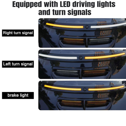 Running Turn Signal Windshield Windscreen Trim Fit for Harley 2014 Touring Electra Glide Street Glide Ultra Limited (Chrome Windshield Trim, LED Running/Turn Signal, Smoke Lens)
