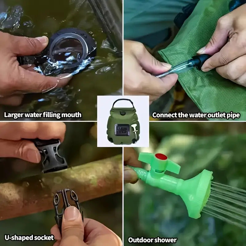 Set of 2 Portable Privacy Tents for Camping Showers - 5 Gallon Solar Shower , Quick to Assemble And Dismantle, Convenient for Hiking, Fishing, And Beach Activities - Green, Outdoor Shower Tent | Pop-Up