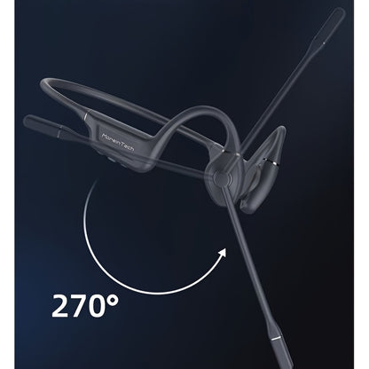 Wireless Over-Ear Open ENC Noise-Canceling Bone Conduction Bluetooth Headphones for Business Calls and Music