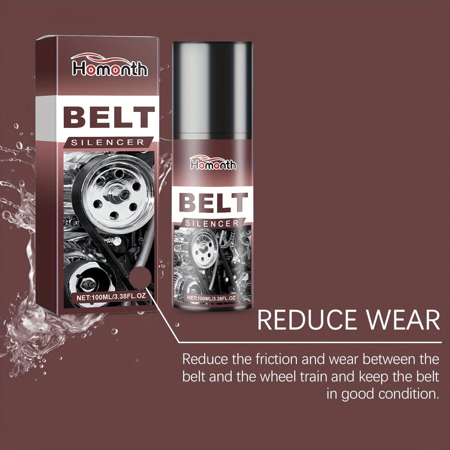 3pcs Engine Belt Silencer, Automobile Belt Lubricant, Engine Noise Reduction Spray, Aging Rubber Protectant And PE Formula Can Enhance Durability And Protection, And Are Used for Automobile Engine Belt Protection And Maintena