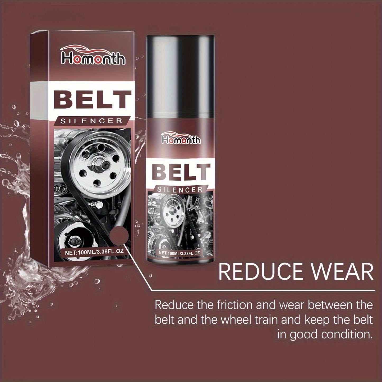 3pcs Engine Belt Silencer, Automobile Belt Lubricant, Engine Noise Reduction Spray, Aging Rubber Protectant And PE Formula Can Enhance Durability And Protection, And Are Used for Automobile Engine Belt Protection And Maintena