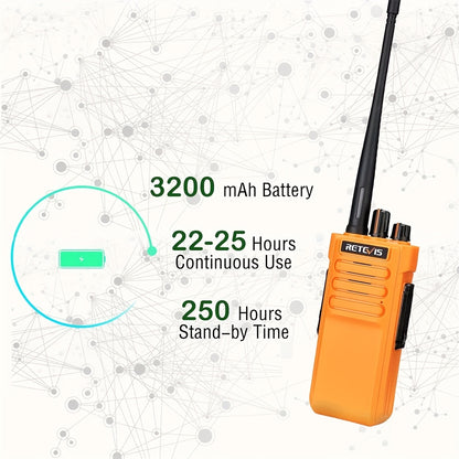 Retevis RT29 Two Way Radios Long Range, Heavy Duty 2 Way Radio for Adults, Professional Walkie Talkies with Mic, VOX, Emergency Alarm, for Survive Adventure Hunting(2 Pack)