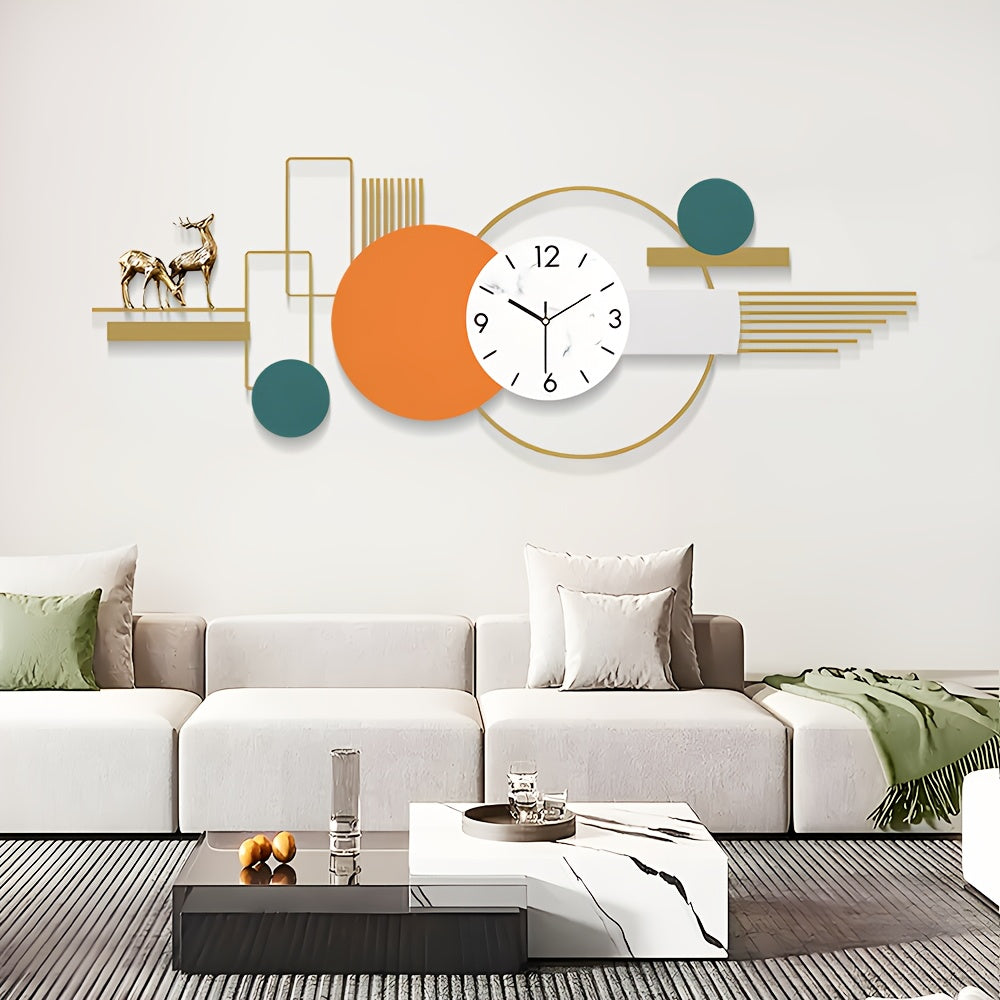 Modern Wall Clock Large Metal Decorative Clock 43.3 Inche 3D Modern Creative Wall, Clocks Big Art Design Silent Wall Clocks for Living Room DecorEntryway/Bedroom/Offic