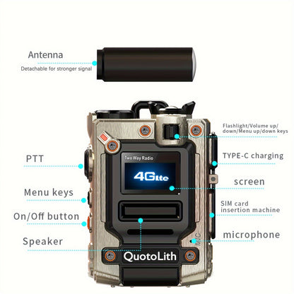 1/2pcs Global Walkie-talkie Two-way Radio Portable Radio Remote Walkie-talkie, 5000 Miles Of Communication Freedom, Rechargeable PTT Cellular One-click Wireless, Suitable For Outdoor, Group And Remote Coordination Fast Wirele